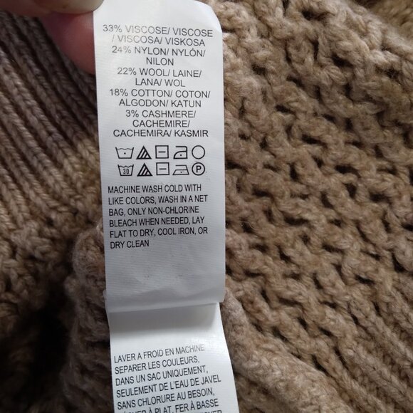 Lucky Brand Dakota Tan V Neck Collar Knit Sweater Size S - Picture 13 of 14
